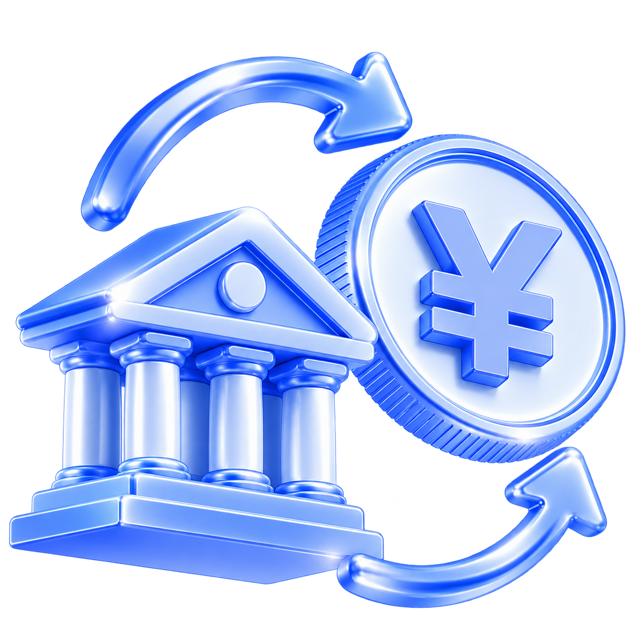 Chinese bank and currency transfer illustration